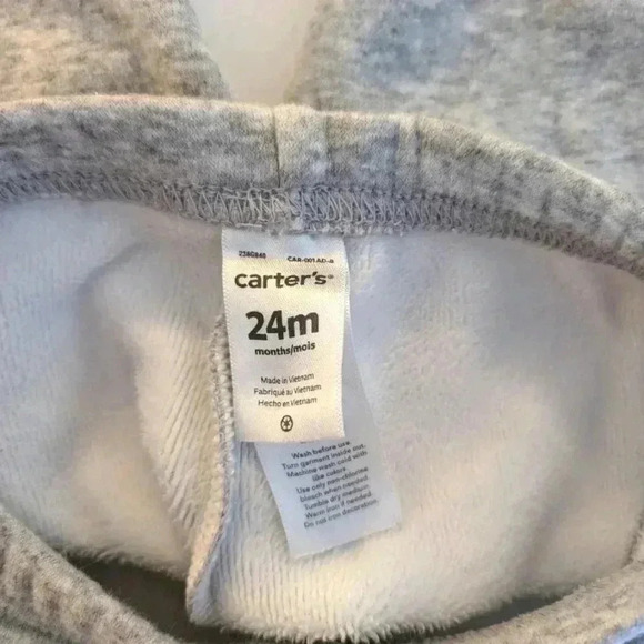 Carter's Girls 2-Piece Bear Fleece Cotton Top & Pant Set (24 Months) Gray - Picture 9 of 9